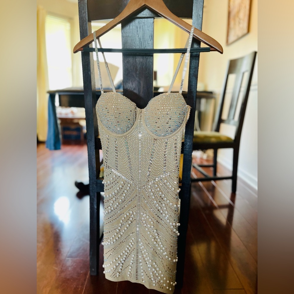 Nude Beaded Dress (small)